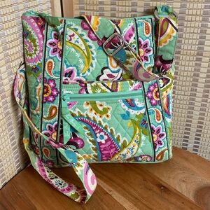 Vera Bradley Hipster Tutti Frutti Mint Green & Pink Paisley Crossbody